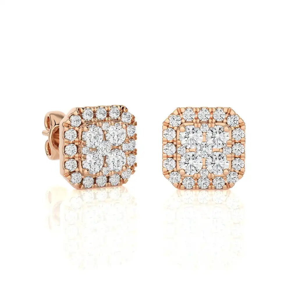 3/4 CTW Diamond Alluring Cushion Classic Stud Earring.