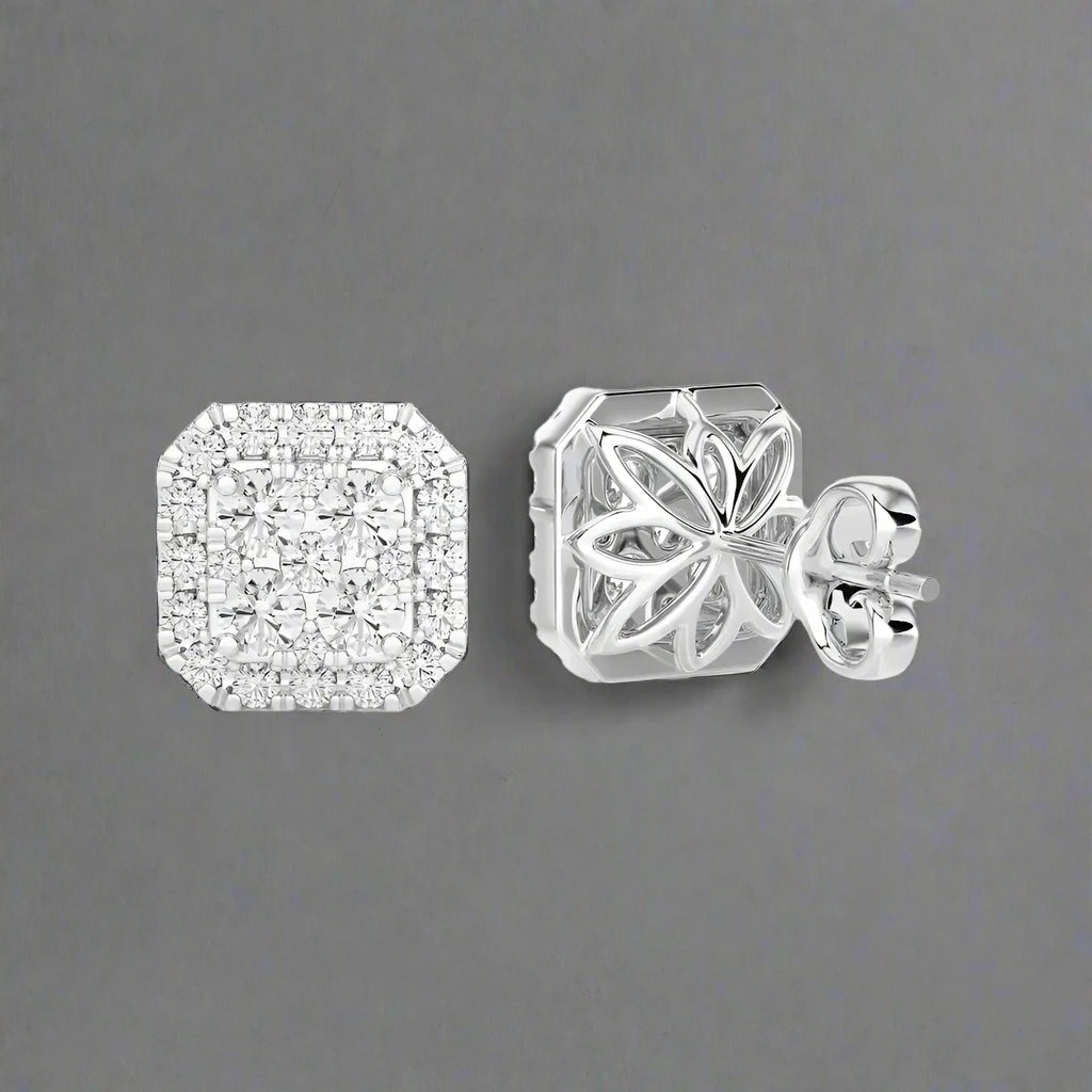 3/4 CTW Diamond Alluring Cushion Classic Stud Earring.