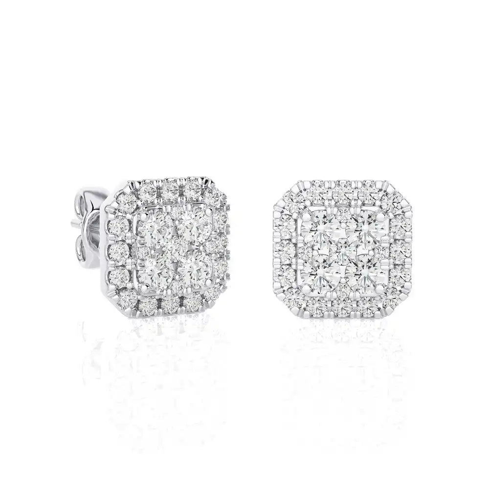 3/4 CTW Diamond Alluring Cushion Classic Stud Earring.