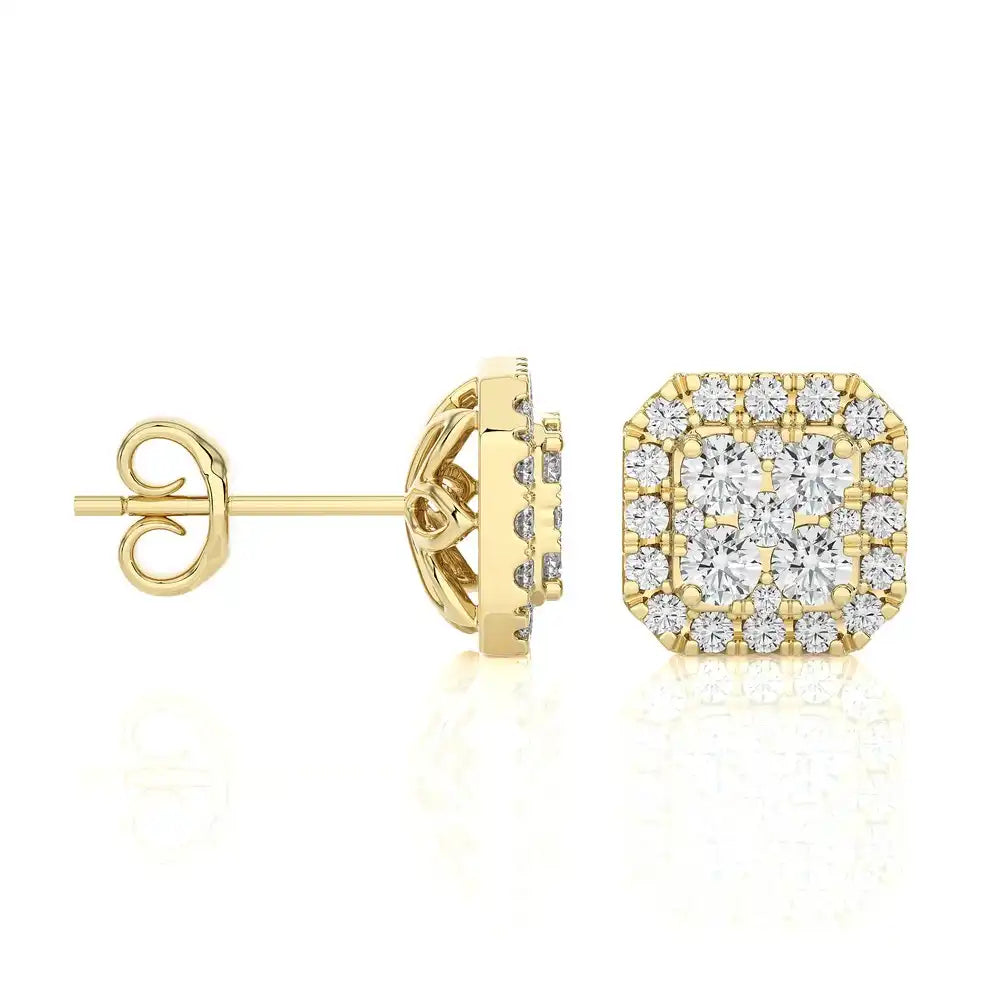 3/4 CTW Diamond Alluring Cushion Classic Stud Earring.