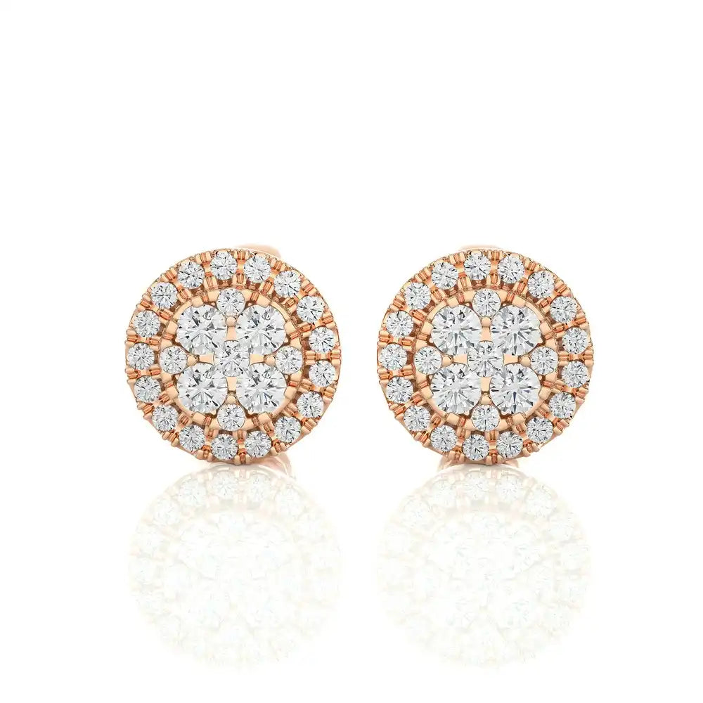 3/8 CTW Natural Diamond Round Cluster Stud Earrings