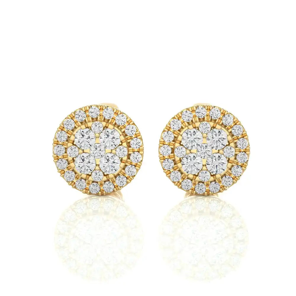 3/8 CTW Natural Diamond Round Cluster Stud Earrings