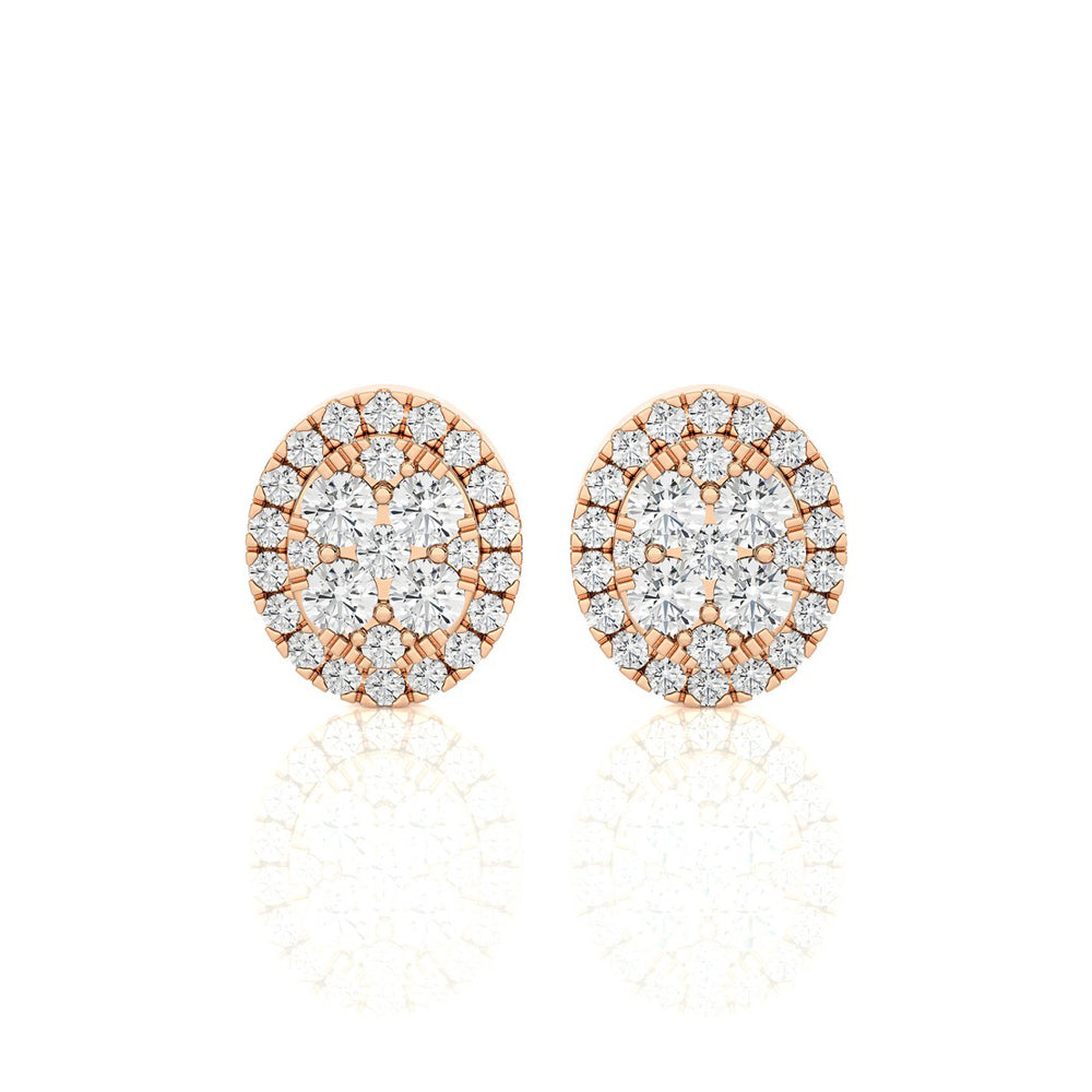 5/8 CTW Moonlight Oval Shaped Stud Earring.