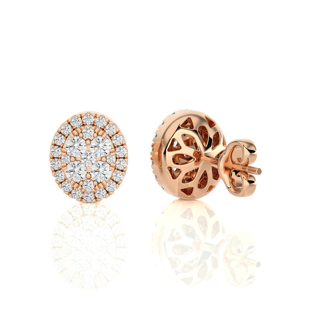 5/8 CTW Moonlight Oval Shaped Stud Earring.