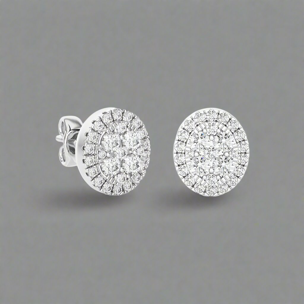 5/8 CTW Moonlight Oval Shaped Stud Earring.