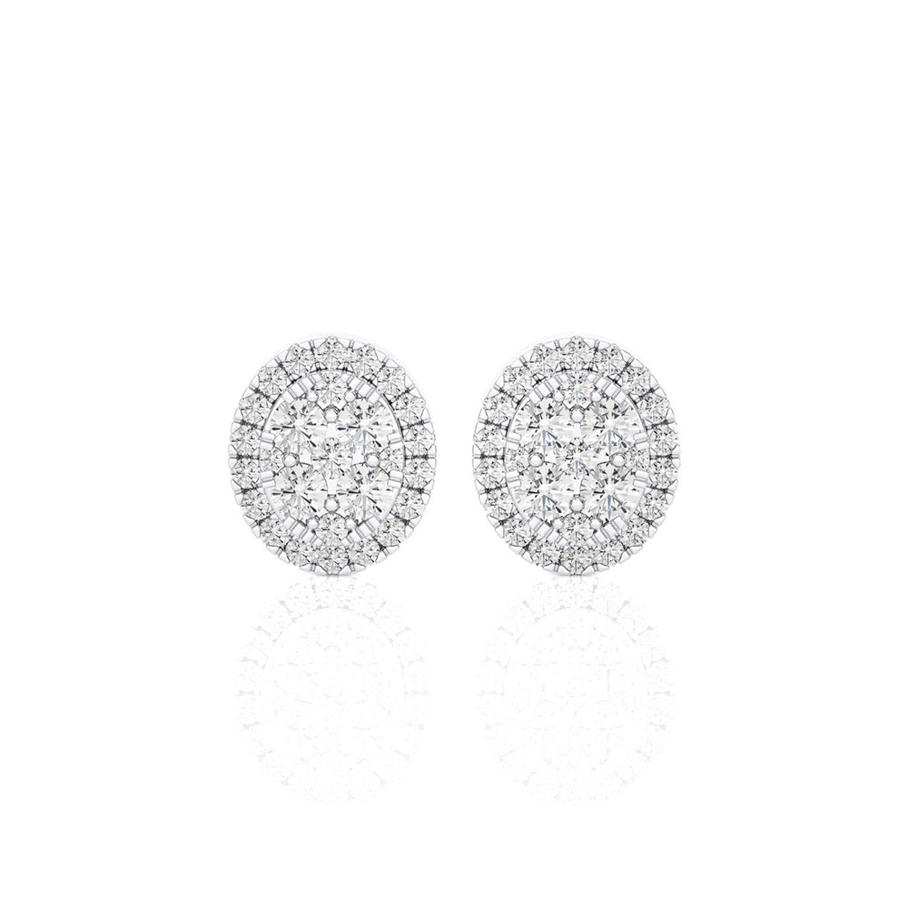 5/8 CTW Moonlight Oval Shaped Stud Earring.