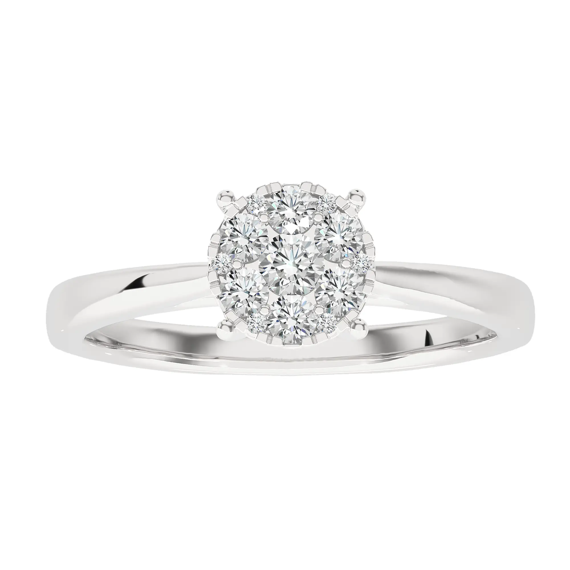 1/4 Ctw Cluster Diamond Ring GH SI