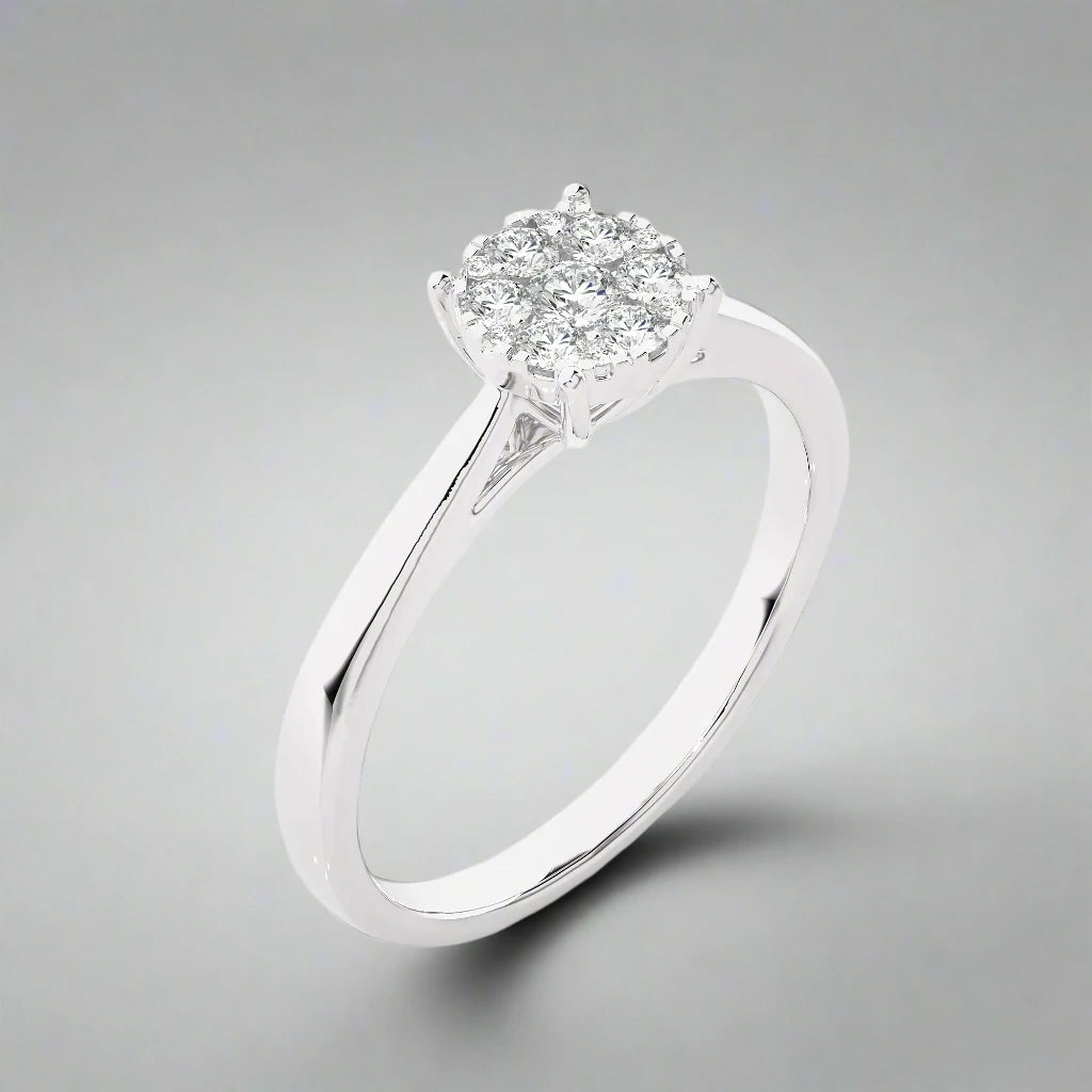 1/4 Ctw Cluster Diamond Ring GH SI