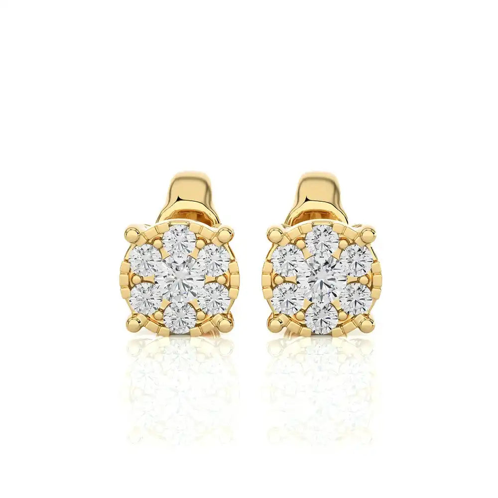 1/4 CTW Moonlight Round Cluster Stud Earring