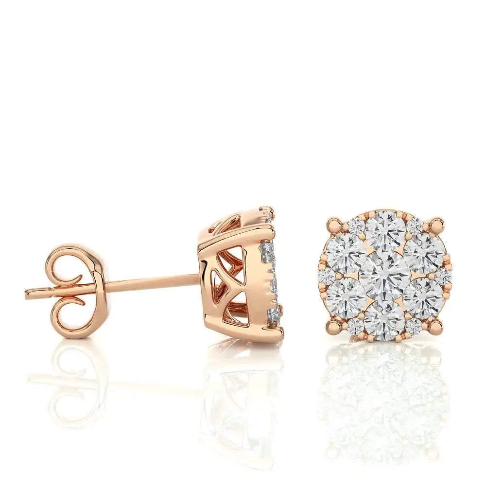 1 CTW Elegant Classic Moonlight Stud Earring