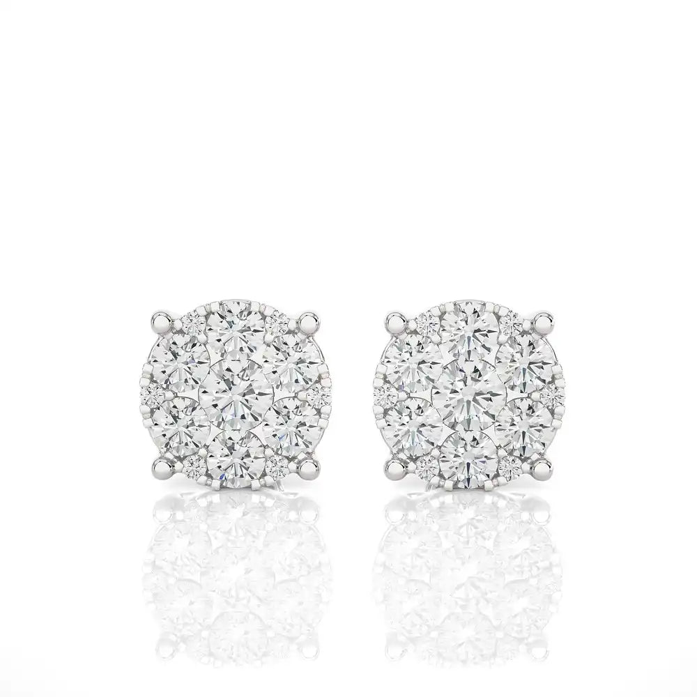 1 CTW Elegant Classic Moonlight Stud Earring