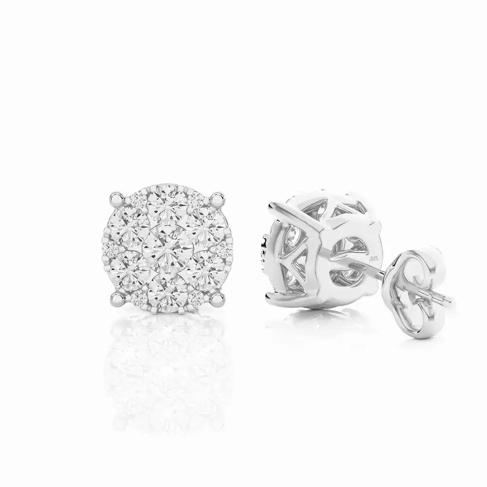 1 CTW Elegant Classic Moonlight Stud Earring