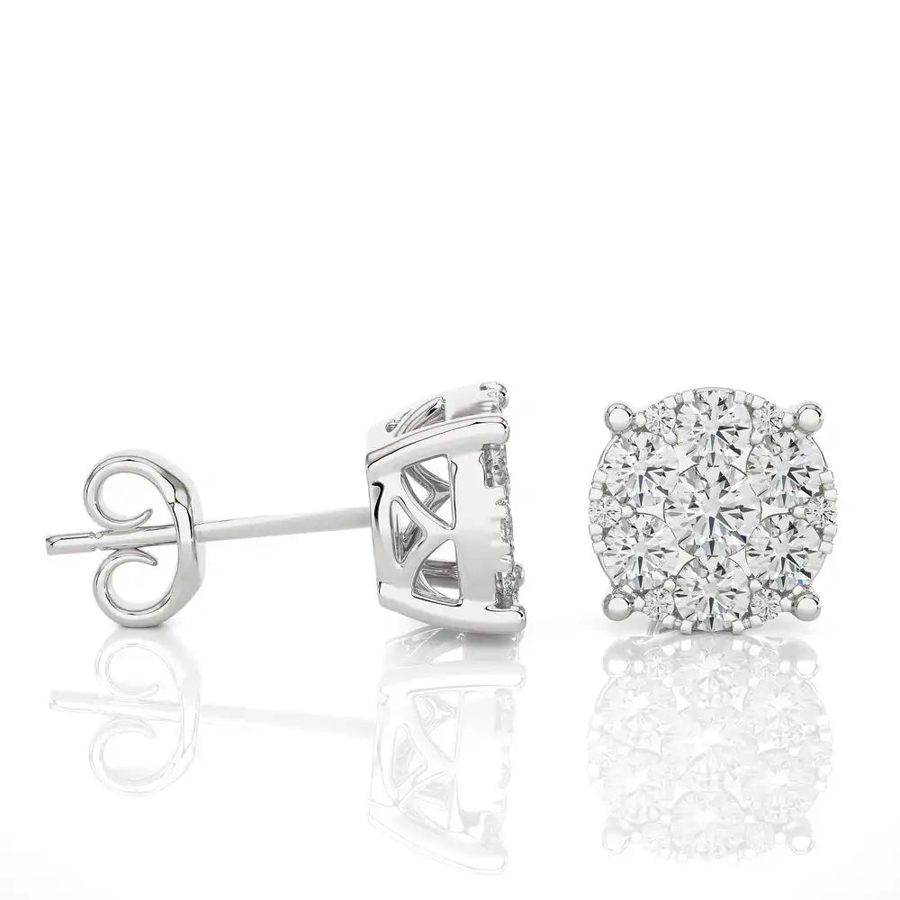 1 CTW Elegant Classic Moonlight Stud Earring