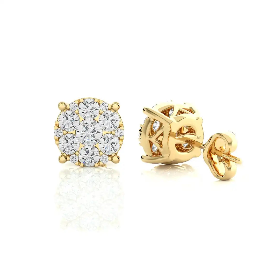 1 CTW Elegant Classic Moonlight Stud Earring