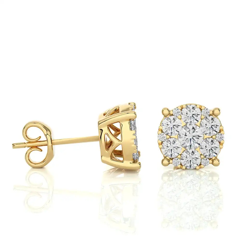 1 CTW Elegant Classic Moonlight Stud Earring