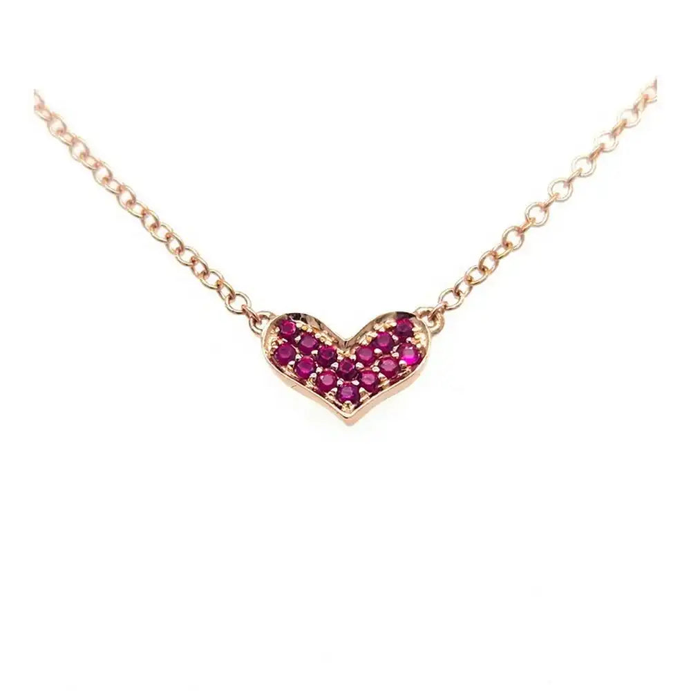 1/10 CTW Heart Shaped Ruby Stone Pendant