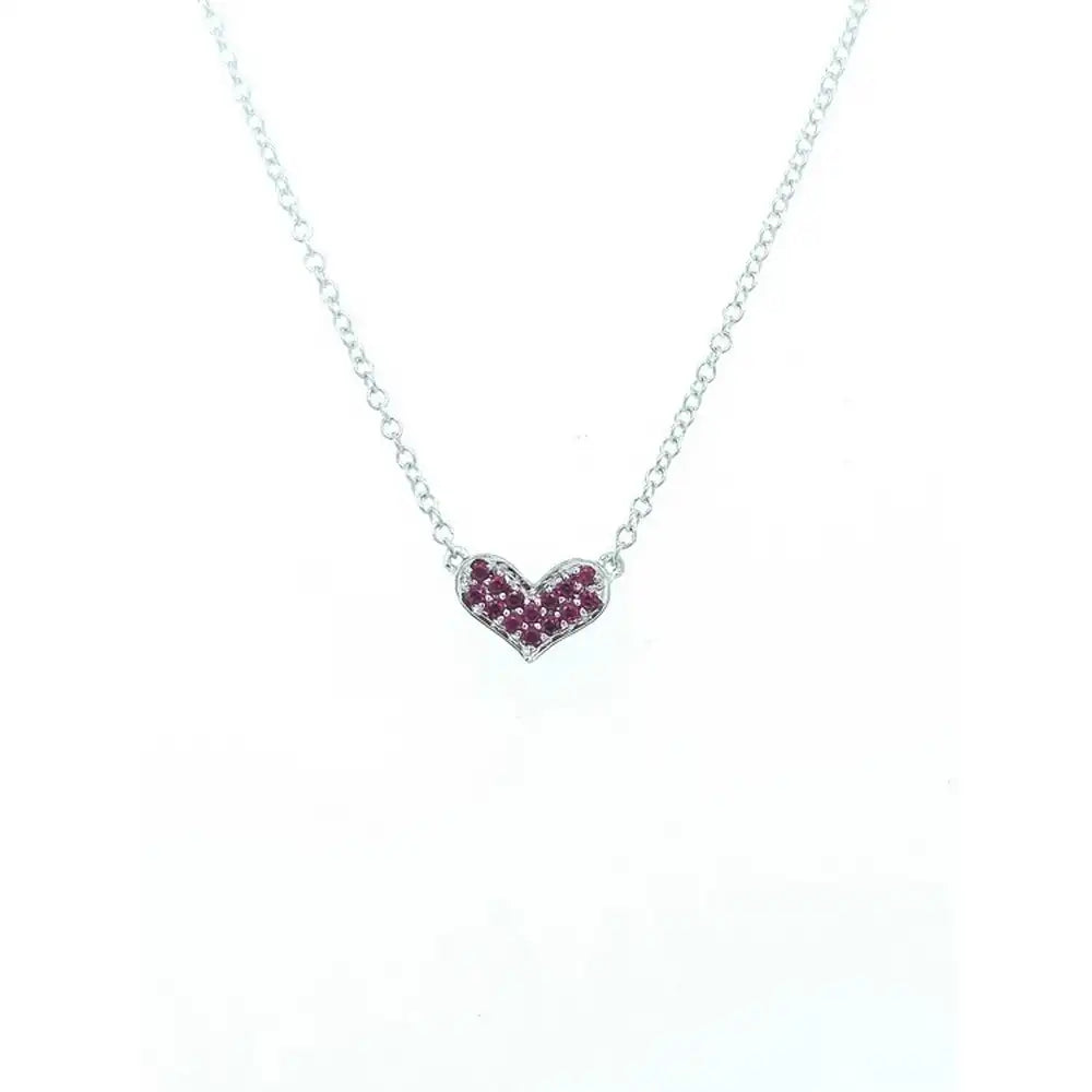 1/10 CTW Heart Shaped Ruby Stone Pendant