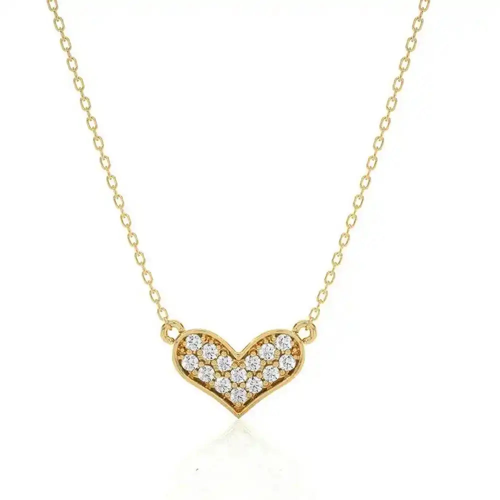 1/15 CTW Vintage Round Heart Shape Pendant