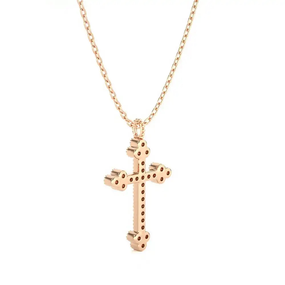 1/8 CTW Natural Round Diamond Cross Pendant