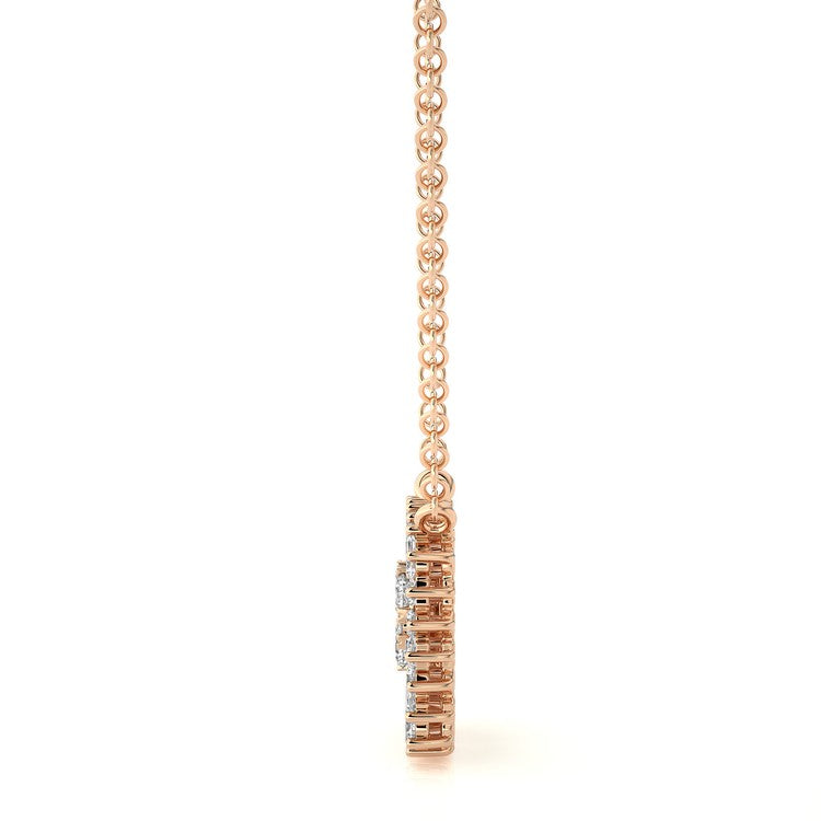 1/2 CTW Natural Baguette & Round Diamonds Chic Stunning Pendant (18 inch dia. cut cable chain)