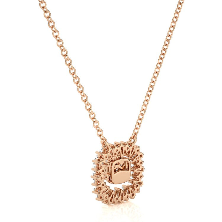 1/2 CTW Natural Baguette & Round Diamonds Chic Stunning Pendant (18 inch dia. cut cable chain)