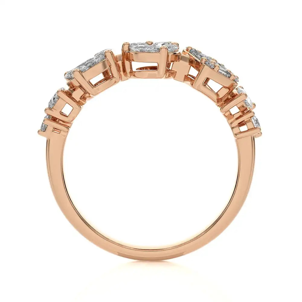 7/8 CTW Fancy Multi-Shape Diamond Statement Ring.