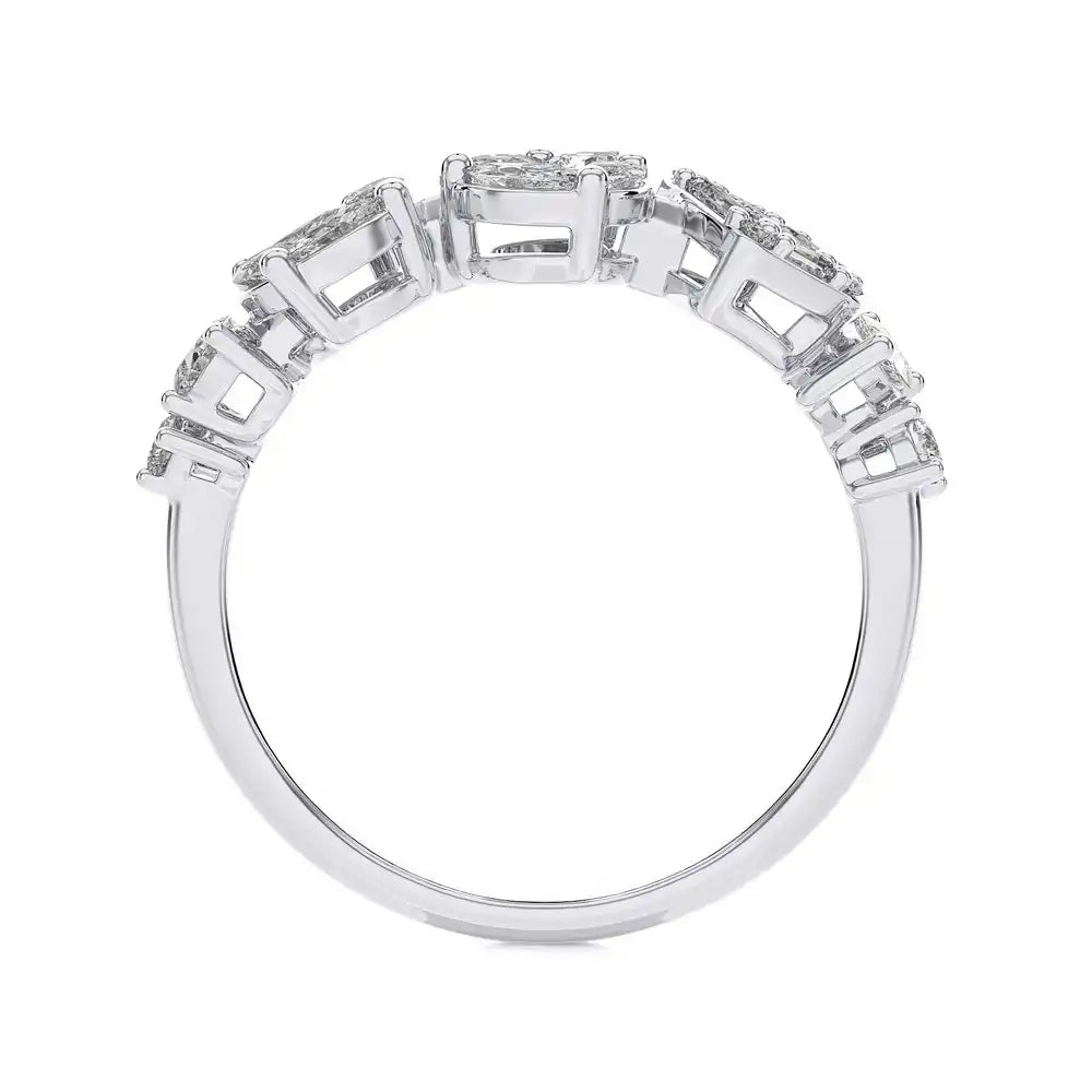 7/8 CTW Fancy Multi-Shape Diamond Statement Ring.