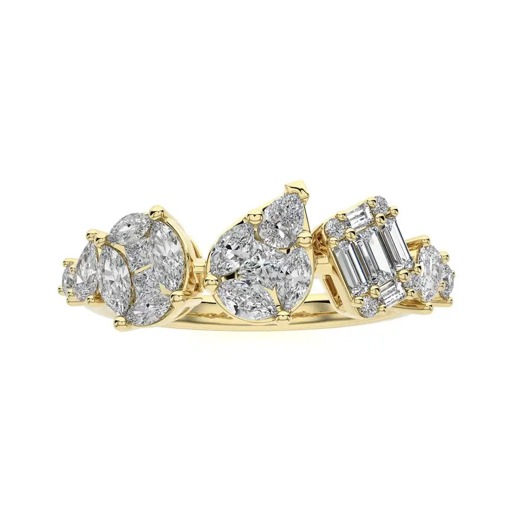 7/8 CTW Fancy Multi-Shape Diamond Statement Ring.