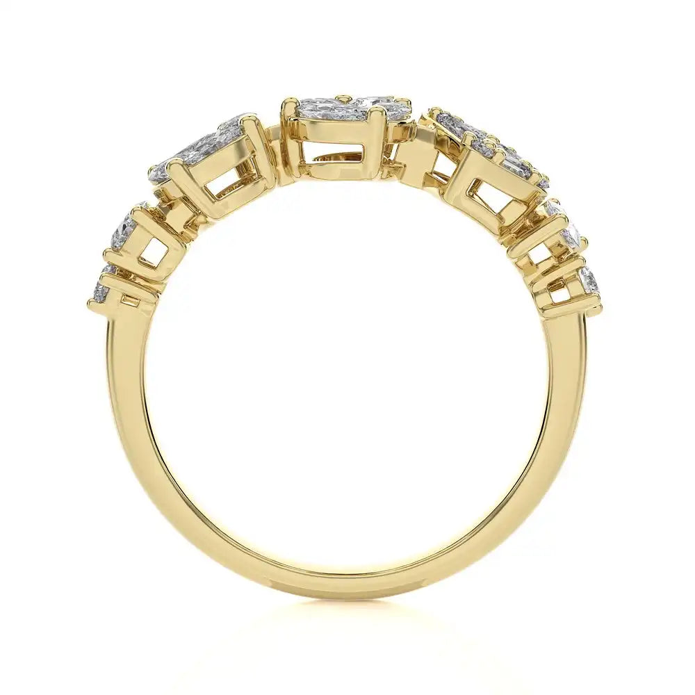 7/8 CTW Fancy Multi-Shape Diamond Statement Ring.