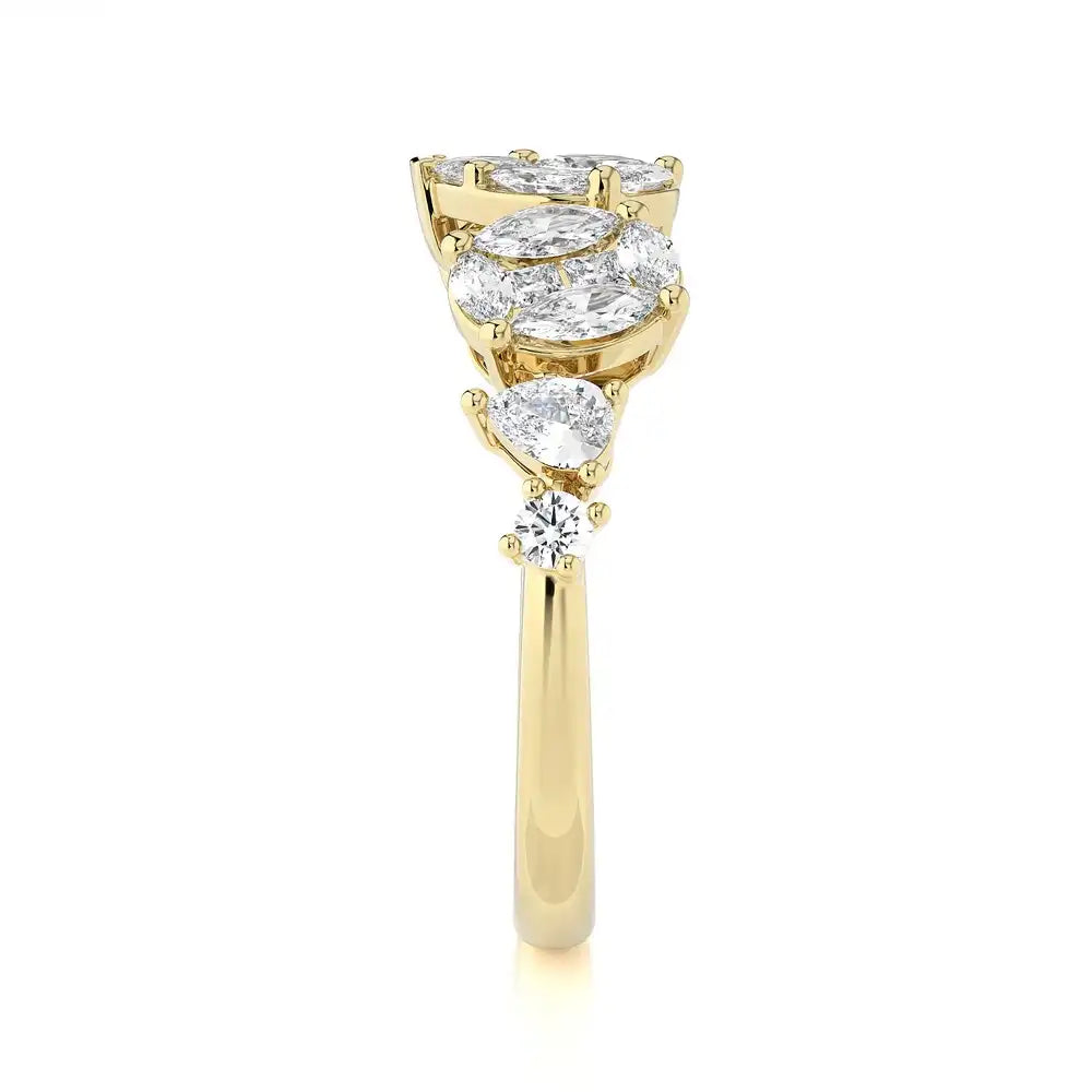 7/8 CTW Fancy Multi-Shape Diamond Statement Ring.