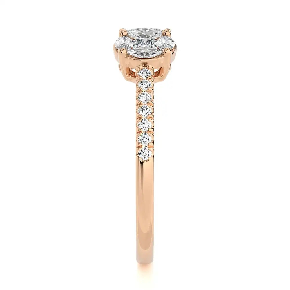 3/8 CTW Two Stone Illusion Marquise Open Ring.