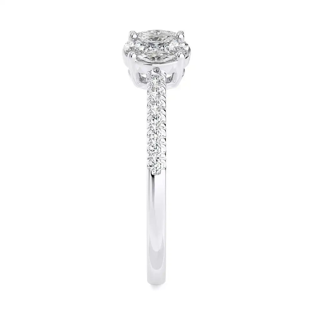 3/8 CTW Two Stone Illusion Marquise Open Ring.