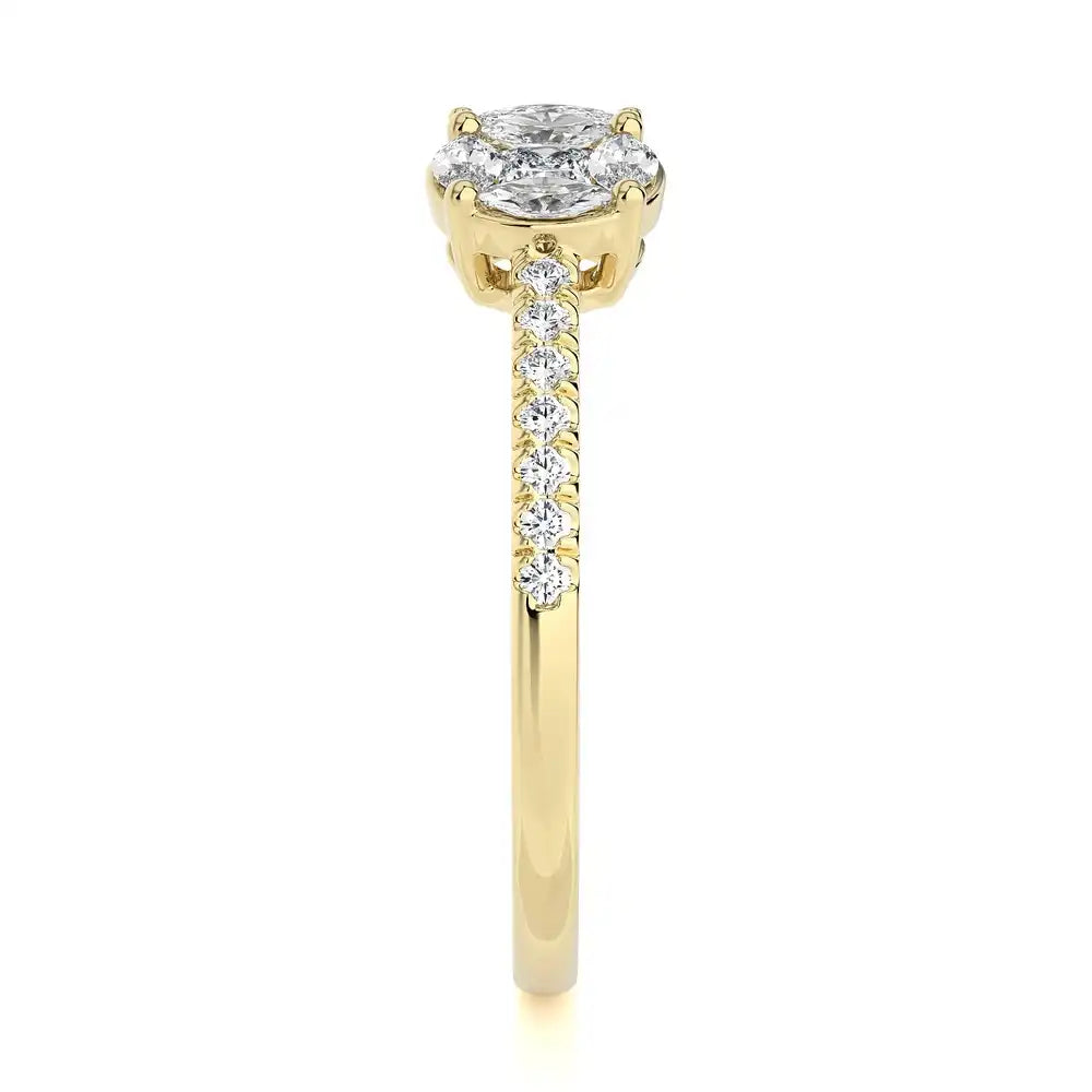 3/8 CTW Two Stone Illusion Marquise Open Ring.