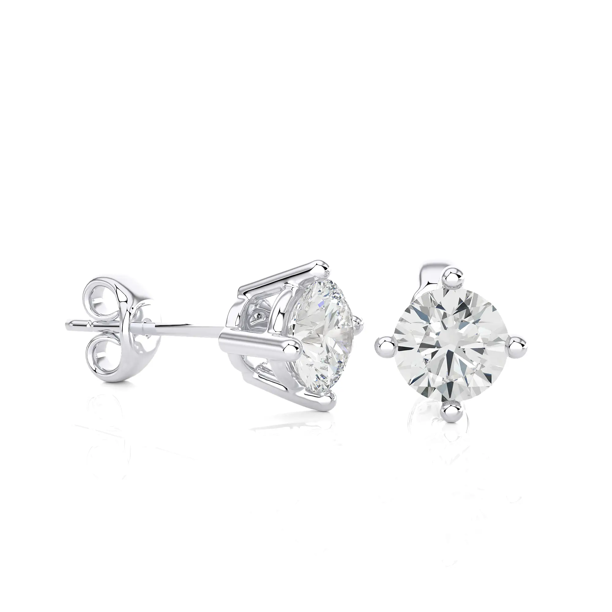 4 Prong Classic Natural Diamond Stud Earring.