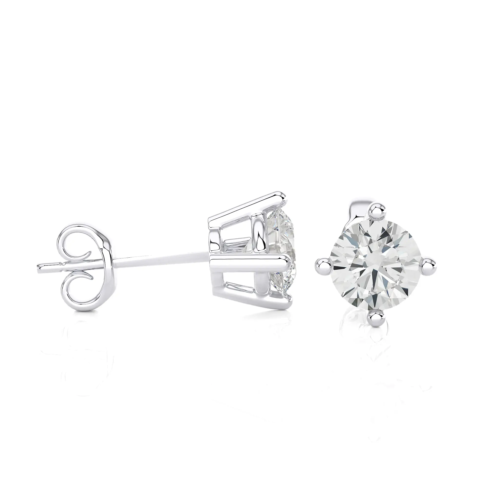 4 Prong Classic Natural Diamond Stud Earring.