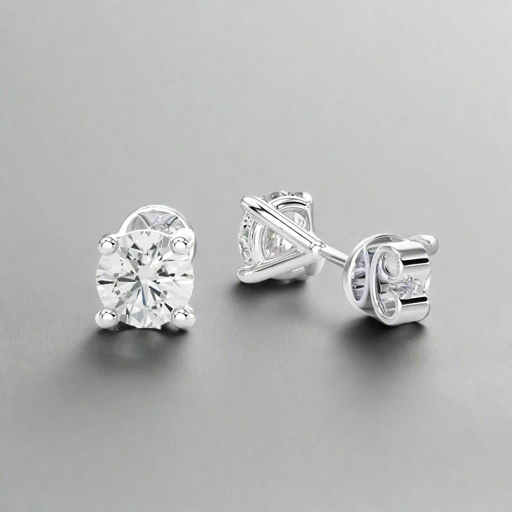 4 Prong Martini Natural Diamond Stud Earring.