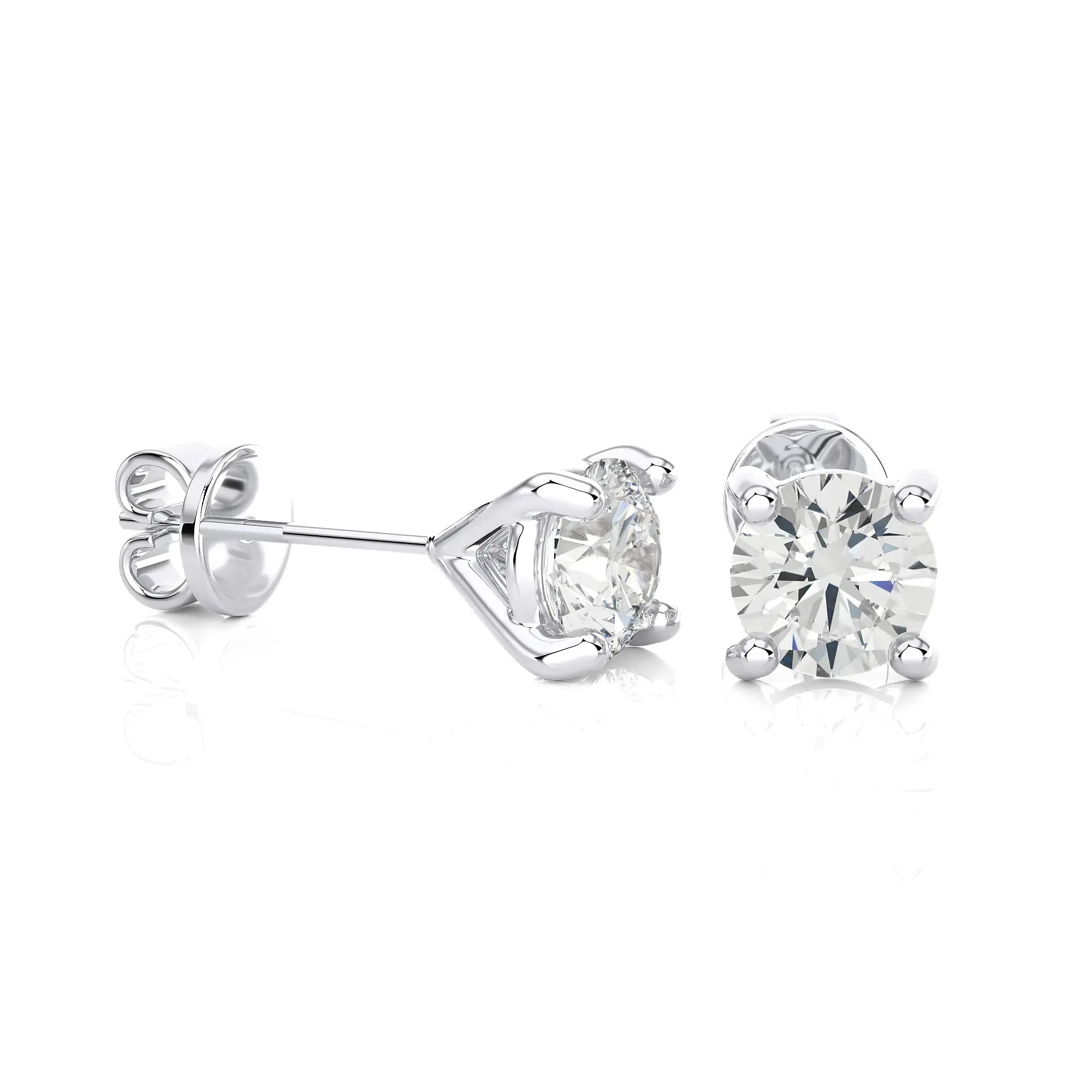 4 Prong Martini Natural Diamond Stud Earring.