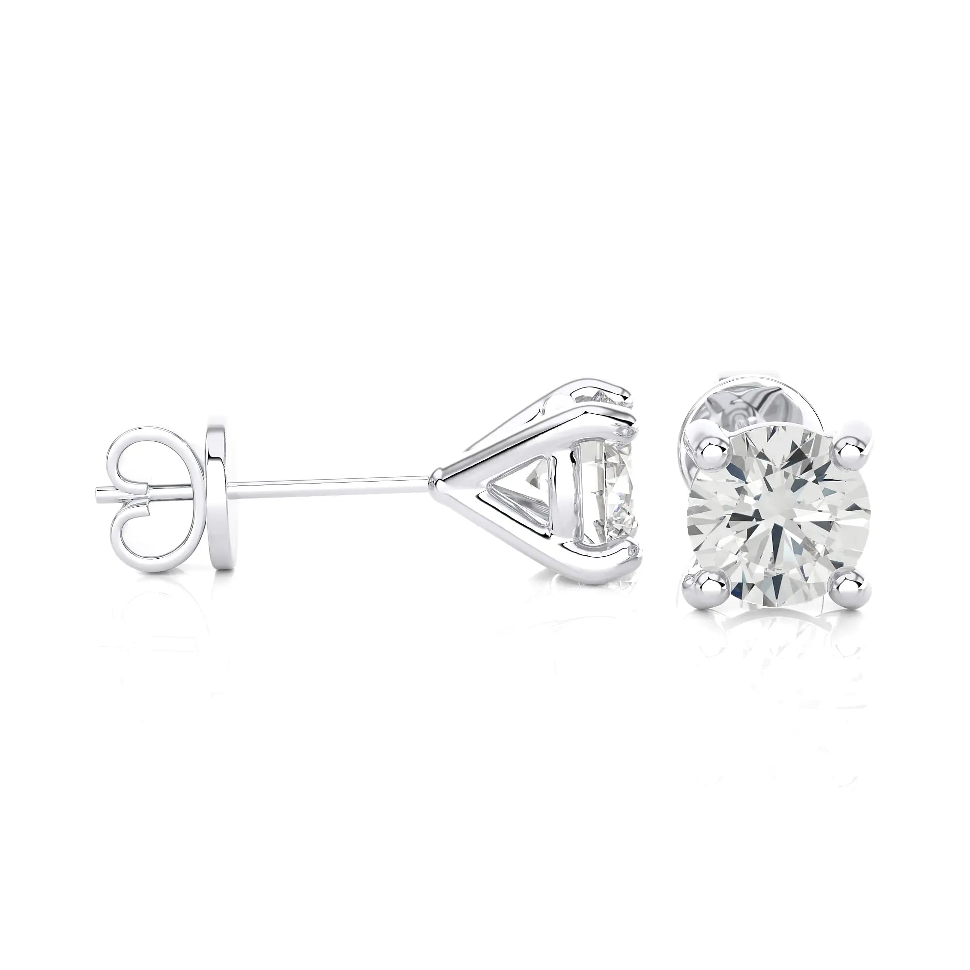 4 Prong Martini Natural Diamond Stud Earring.