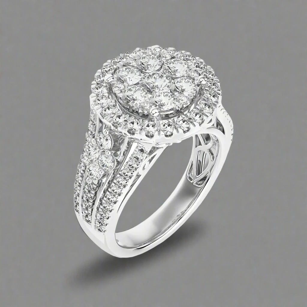 1-7/8 CTW Chic Timeless Glamour Cluster Ring