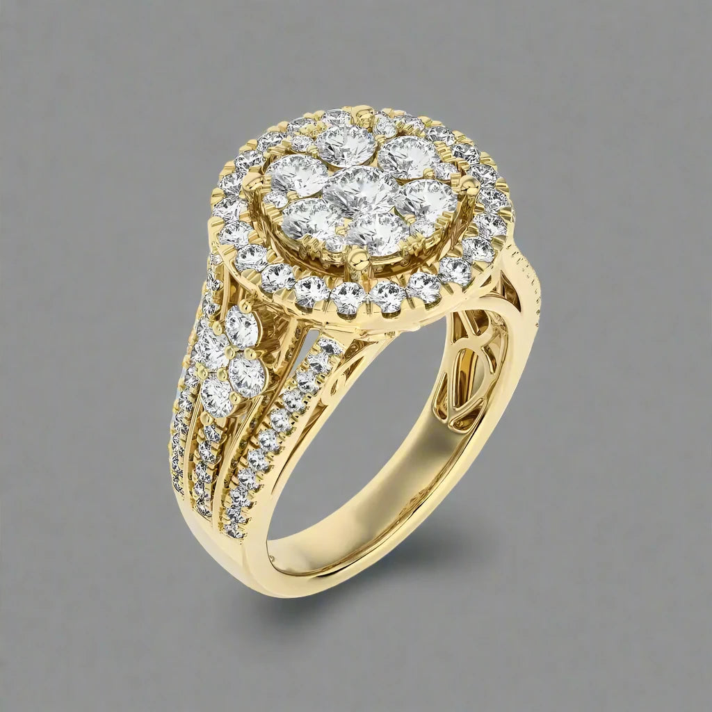 1-7/8 CTW Chic Timeless Glamour Cluster Ring