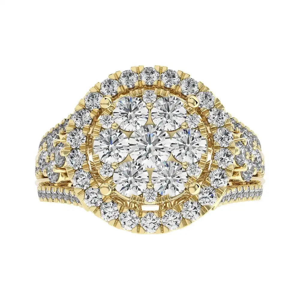 1-7/8 CTW Chic Timeless Glamour Cluster Ring