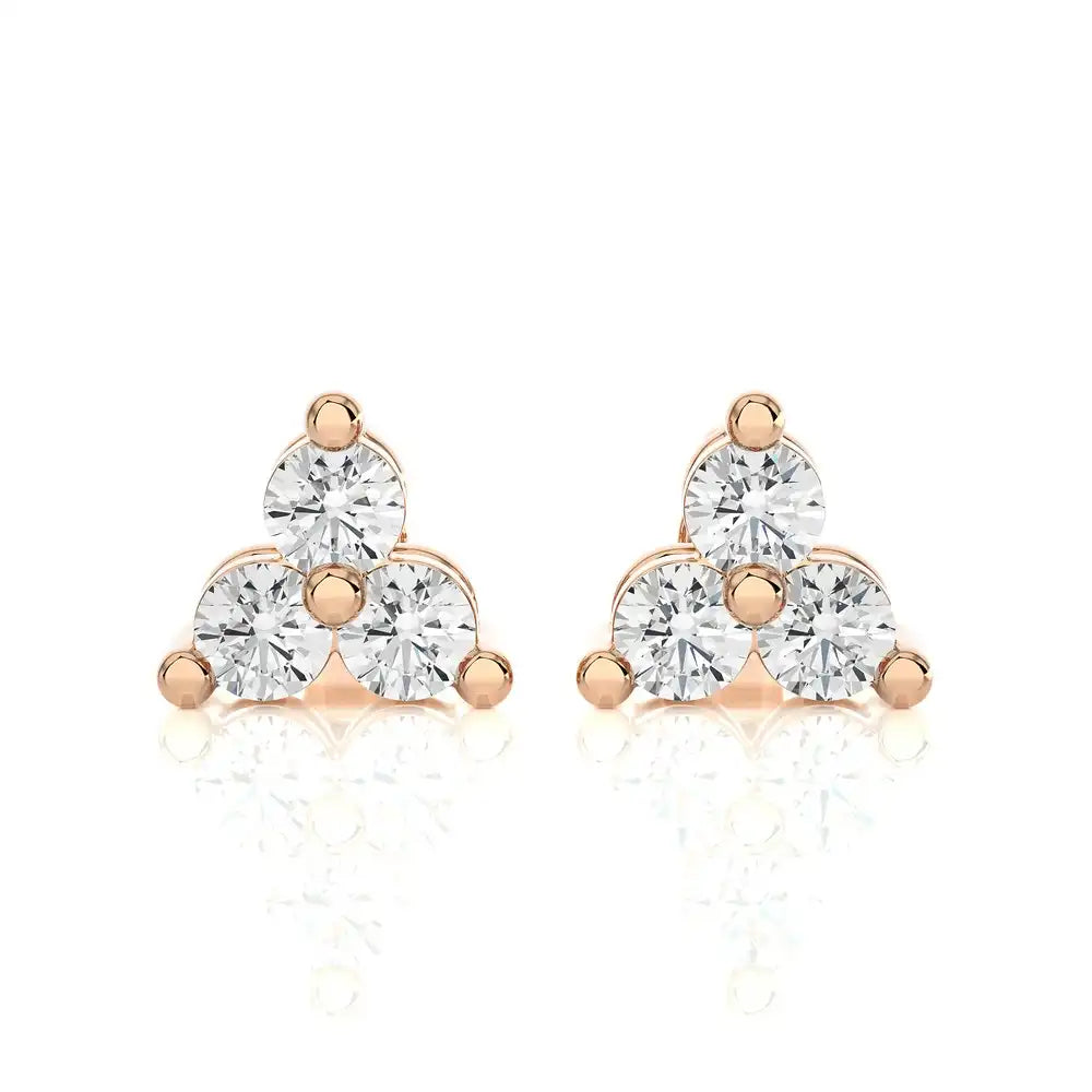 1/2 CTW Diamond Trinity Stud Earring