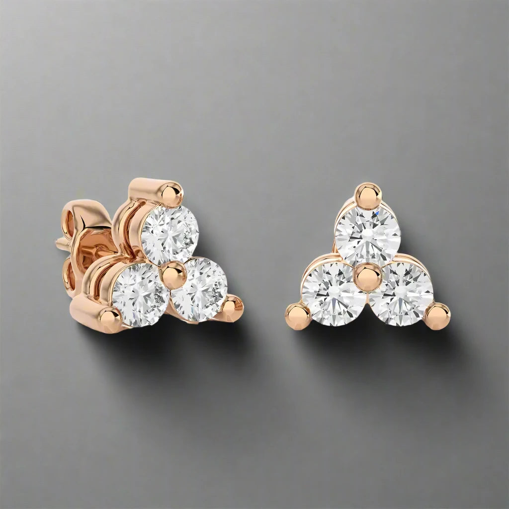 1/2 CTW Diamond Trinity Stud Earring