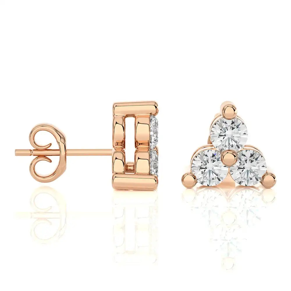 1/2 CTW Diamond Trinity Stud Earring