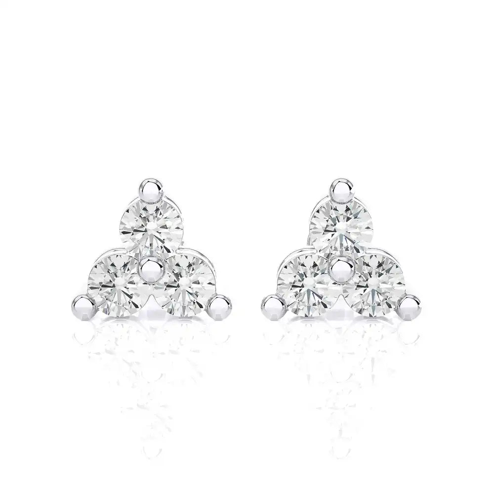 1/2 CTW Diamond Trinity Stud Earring