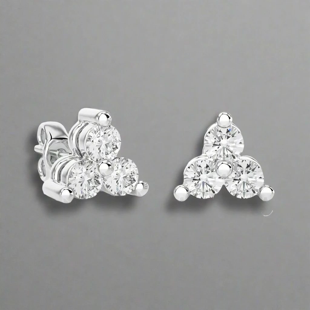 1/2 CTW Diamond Trinity Stud Earring