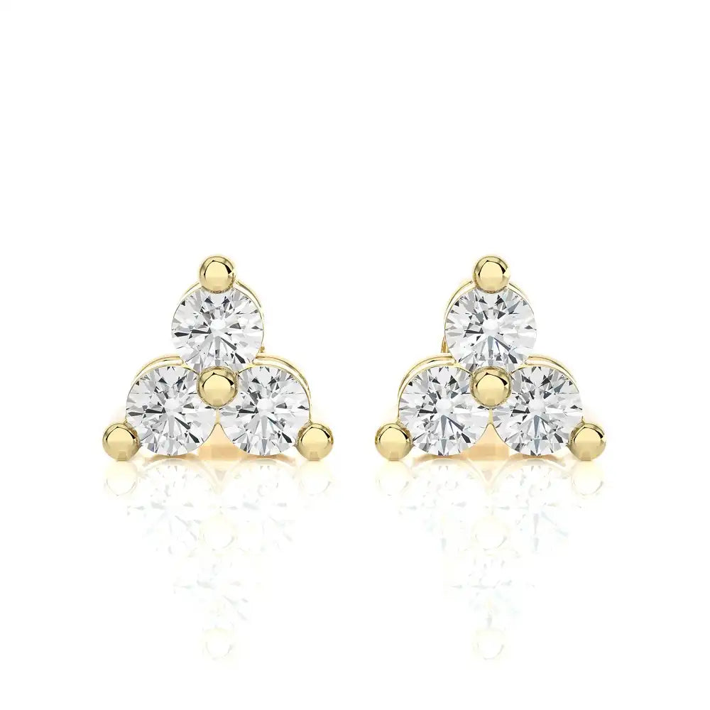 1/2 CTW Diamond Trinity Stud Earring