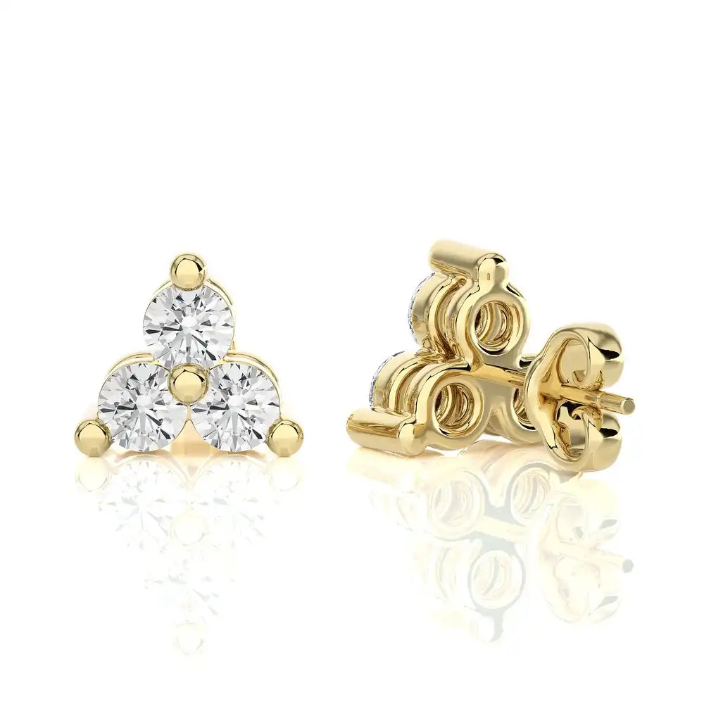 1/2 CTW Diamond Trinity Stud Earring