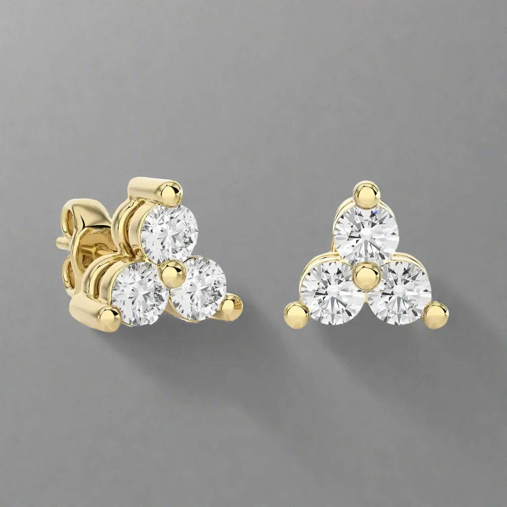 1/2 CTW Diamond Trinity Stud Earring