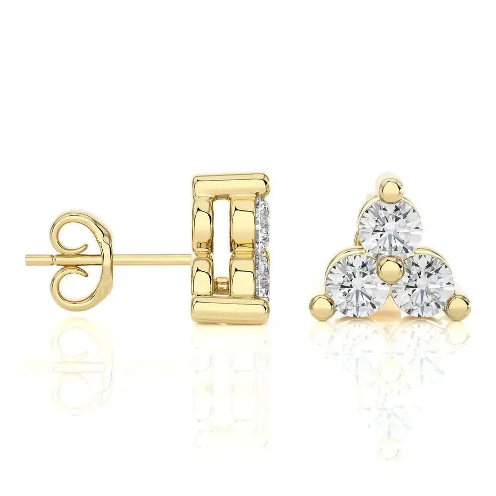 1/2 CTW Diamond Trinity Stud Earring